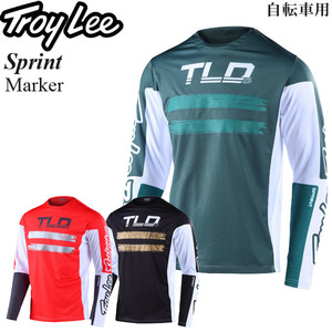 【在庫調整期間限定特価】 Troy Lee ジャージ 長袖 自転車用 Sprint Marker ブラックコッパー/XL