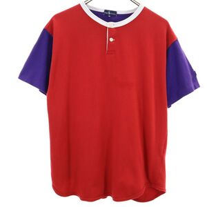 ラルフローレン 半袖 ヘンリーネック Tシャツ M レッド系 RALPH LAUREN レディース