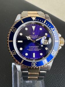 【バイオレット文字盤】ロレックス ROLEX サブマリーナ 16613 X番 自動巻き 青サブ コンビ 18YG セミヴィンテージ