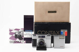 【実用品】 CONTAX コンタックス T フィルムカメラ シルバー Carl Zeis Sonnar 38mm F2.8 T* 箱付き #6900