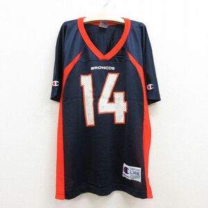 古着 チャンピオン Champion 半袖 ビンテージ フットボール Tシャツ キッズ ボーイズ 子供服 90s NFL デンバーブロンコス ブライアング