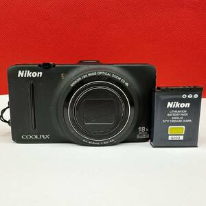 ▲ Nikon COOLPIX S9300 クールピクス コンパクトデジタルカメラ ブラック 動作確認済 シャッター、フラッシュOK 現状品 ニコン