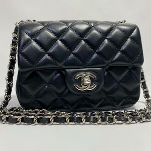 １円スタート　極美品　CHANEL シャネル　 チェーンショルダーバッグ　斜め掛け　シルバー金具　ココマーク　マトラッセ ブラック　黒