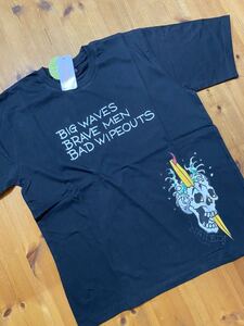 ★ ED HARDY エドハーディ　プリント半袖Tシャツ　黒　L 新品　BIG WAVES 2728