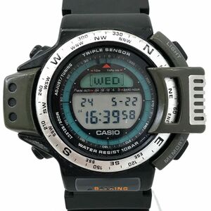 CASIO カシオ TRIPLE SENSORトリプルセンサー 初搭載モデル 腕時計 ATC-1100 クオーツ デジタル ラウンド プロトレック 電池交換済 動作OK