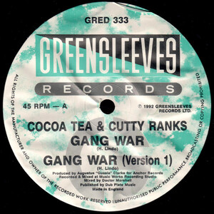 英12 Cocoa Tea & Cutty Ranks Gang War GRED333 Greensleeves Records /00250