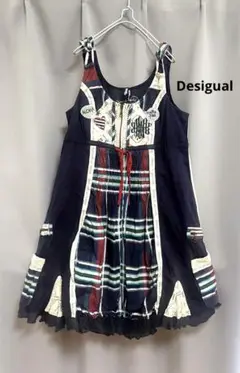 Desigual チュニックベスト ジレ フレア レース フリル 個性的