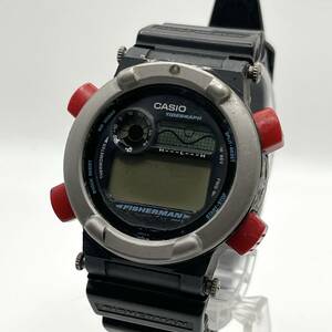 【不動ジャンク】CASIO カシオ デジタル腕時計 タイドグラフ フィッシャーマン DW-8600 ブラック ヴィンテージ　(N7