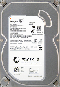 Seagate ST500DM002-1BD142 DP/N 09CF26 3.5インチ SATA600 500GB 971回 14860時間