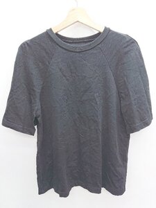 ◇ ⊂ mici ミチ プルオーバー 半袖 デザイン Tシャツ カットソー サイズF ブラック レディース P