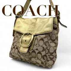 COACH コーチ　ショルダーバッグ　T8　　キャンバス　ベージュ　12392