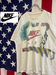 ★90s★裾シングルステッチ★NIKE★ナイキ★AIR★グラフィック★両面プリントロゴ★半袖Tシャツ★カラフル★XLサイズ相当★ヴィンテージ★