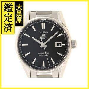 TAG HEUER タグホイヤー カレラ キャリバー5 WAR211A-1 SS ブラック オートマチック 【460】2148103652516