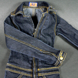 SD13男の子 ドール服　Vジーンズ VS404　長袖デニムツナギ　ボークス Volks 60cm 1/3　Doll Clothes　V-jeans　ジャンプスーツ　中古 USED