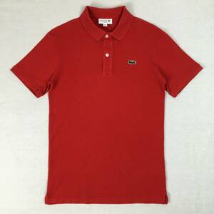 LACOSTE ラコステ ポロシャツ SLIM FIT PH412EL 鹿の子 サイズ2 レッド 日本製 半袖 シャツ