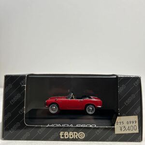 幌・ハードトップ付き EBBRO 1/43 HONDA S600 Red エブロ ホンダ コンバーチブル 旧車 国産名車 ミニカー モデルカー