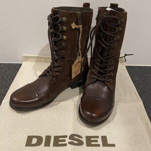 DIESEL ディーゼル◆レースアップブーツ/ミドル丈/ブラウン/37/未着用品