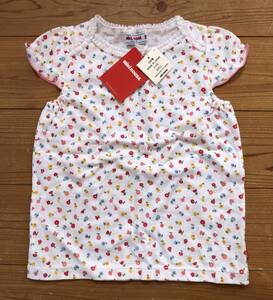 タグ付き新品☆ミキハウス 女の子 花柄 ノースリーブ Tシャツ トップス 100サイズ