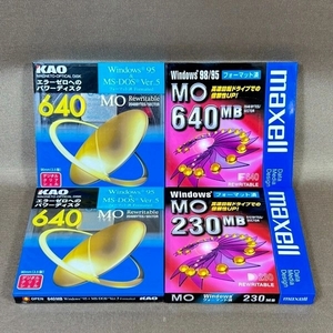 ZB505●未開封新品【 MOディスク 4枚セット 】maxell 230MB/640MB、KAO 640MB×2枚