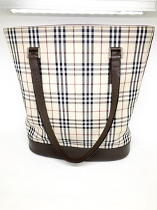 ◆◆【BURBERRY】バーバリー ノバチェック トートバッグ ハンドバッグ バケツ型 キャンバス レディース oi ◆◆