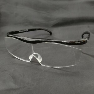 223 Hazuki ハズキルーペ 老眼鏡 拡大鏡 1.6X クリアレンズ メガネ 眼鏡 男女兼用 ブラック 黒 ラメ