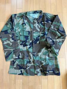 ★米軍実物 放出品 ウッドランド迷彩ジャケット LARGE LONG 美品④★