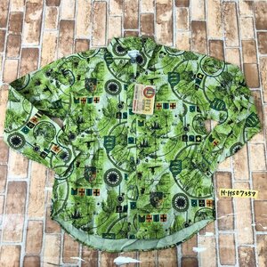 新品！Under Line キッズ 地図柄 長袖シャツ 160 緑