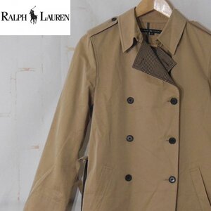 ラルフローレン RALPH LAUREN■コットンコート　ダブルブレスト　ショート丈　インパクト21　日本製■9■ベージュ ※NK4n12323