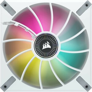 CORSAIR ML140 RGB ELITE ホワイト AirGuide 付き 140mm 磁気浮上式 RGB ファン 2パック Lighting Node CORE 付属