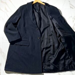 【希少50表記】JIL SANDER ジルサンダー 日本サイズXL 本人期 ウール ダブルフェイス チェスター コート ネイビー tailor made 現行タグ 