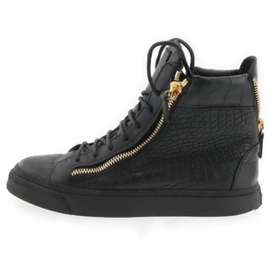 GIUSEPPE ZANOTTI ジュゼッペ ザノッティ ジップアップ レザーハイカットスニーカー 41 ブラック