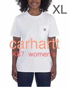 carhartt K87w (レディース規格) WOMENS WORKWEAR S/S POCKET T-SHIRT WHITE カーハート レディース ポケットTシャツ ホワイト XL 半袖