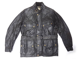 ビンテージ BELSTAFF ベルスタッフ 50S フラッグ タグ トライアルマスター ジャケット イギリス製 ライダース オイルド 英国 黒 ブラック 