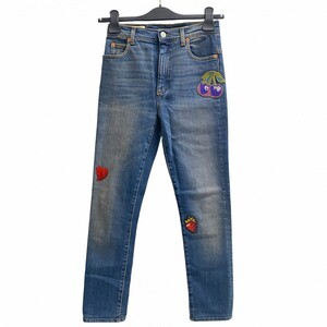 ★SALE【4apu0156】グッチ デニムパンツ パッチワーク　スキニー インディゴ コットン ポリウレタン 502797【中古】レディース