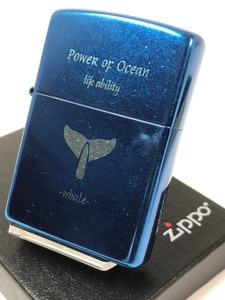 2005年 絶版 ジッポ Zippo くじら Whale ブルー イオン 鯨 くじら尻尾/新品