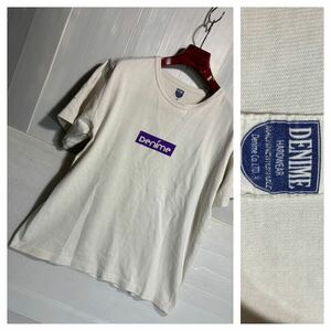 DENIME HARD WEAR ドュニーム　デュニーム　袖先&裾先シングルステッチ　半袖　ボックスロゴ　Tシャツ　白　M ホワイト　ドゥニーム