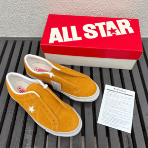 日本製 国内正規品 CONVERSE ONE STAR J SUEDE GOLD ゴールド 28cm US9.5 未使用 ONESTAR ワンスター 金 からし マスタード Made In Japan