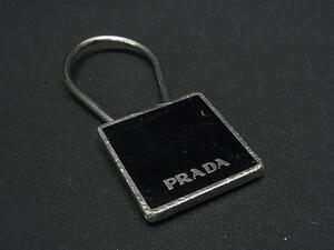 1円 PRADA プラダ M715 キーリング キーホルダー チャーム アクセサリー レディース メンズ ブラック系×シルバー系 BI7841