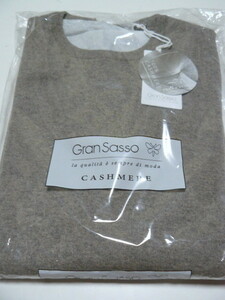 size:56◆Gran Sasso◆100% cashmere◆gray beige◆カシミアセーター◆made in italy◆クルーネックセーター カシミヤニット◆グランサッソ