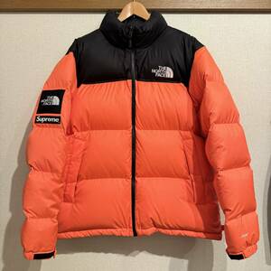 希少XL 2016FW SUPREME x THE NORTH FACE NUPTSE DOWN JKT POWER ORANGE シュプリーム ノースフェイス ヌプシ ダウン オレンジ LEAVES 枯葉