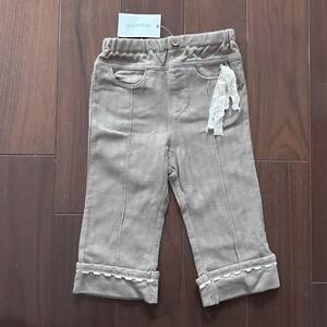 新品　Biquette レース付　８分丈パンツ　90