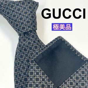 極美品 GUCCI グッチ ネクタイ 高級シルク　GG柄