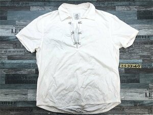 ARMANI EXCHANGE アルマーニエクスチェンジ レディース 半袖シャツ 金具スリットネック L 白