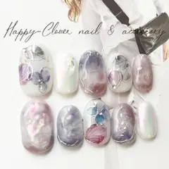 ☆A-488☆ネイルチップ  紫陽花のうるうるニュアンスネイル