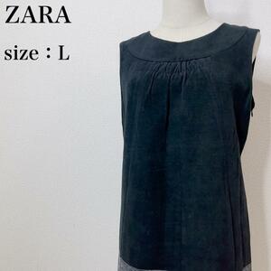 ZARA BASIC ザラベーシック ひざ丈 ミディ 秋冬 上品 Iライン ノースリーブワンピース ジャンパースカート スペイン製 大人女子 ね13