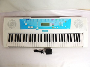 中古 YAMAHA ヤマハ　EZ-J220　電子キーボード タッチレスポンス付き 光るガイド鍵盤モデル ピュアホワイト ＋ブルー 2015年製 動作確認済