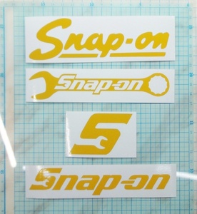 残りが僅か 送料無料 スナップオン Snap-On ステッカー 反射タイプ 黄色 イエロー 新品未使用品 4枚まとめて 残りが僅か 早い者勝ち