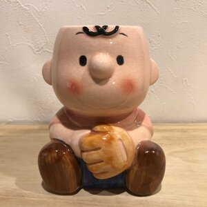 【難あり】 チャーリーブラウン　マグカップ　ペン立て　スヌーピー　Snoopy　ピーナッツ　雑貨　陶器 置物 インテリア ファンシー 管理001