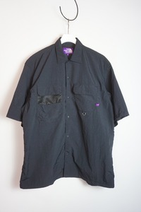 正規 THE NORTH FACE PURPLE LABEL ノースフェイス パープルレーベル Field H/S Shirt フィールド ナイロン 半袖 シャツ NT3210N 黒 517O▲