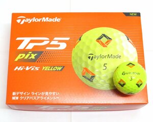 新品★テーラーメイド★TP5 pix ボール★5層構造★2024★イエロー★リッキーファウラー監修デザイン★日本正規品★1箱★12球★1ダース